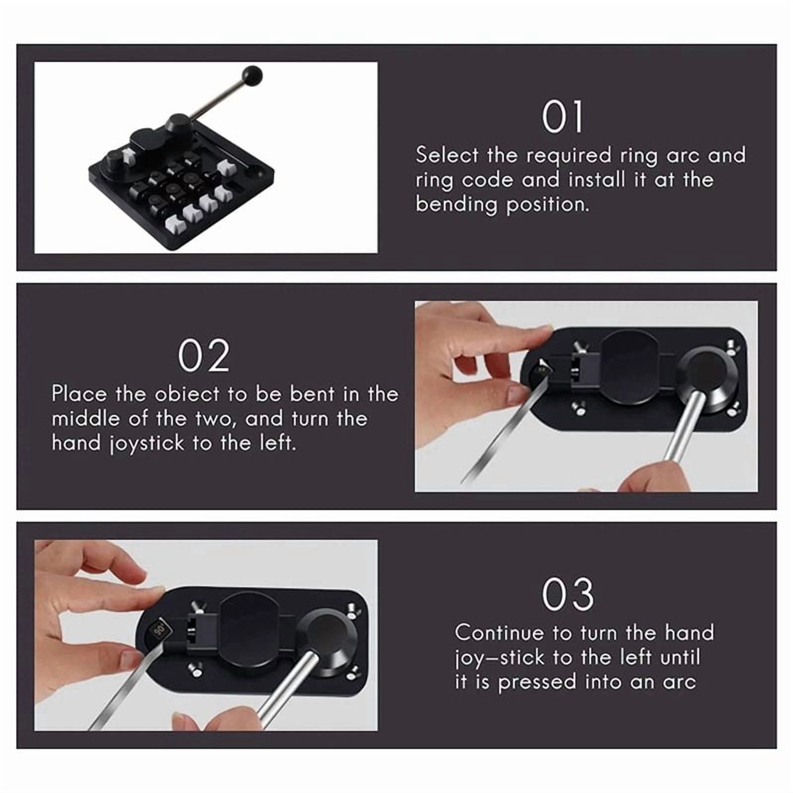 Ring Bender Machine for Spoon Rings Making, Ring Bending Tool for Jewelry Maker with Nylon Dies Rings Making Kit