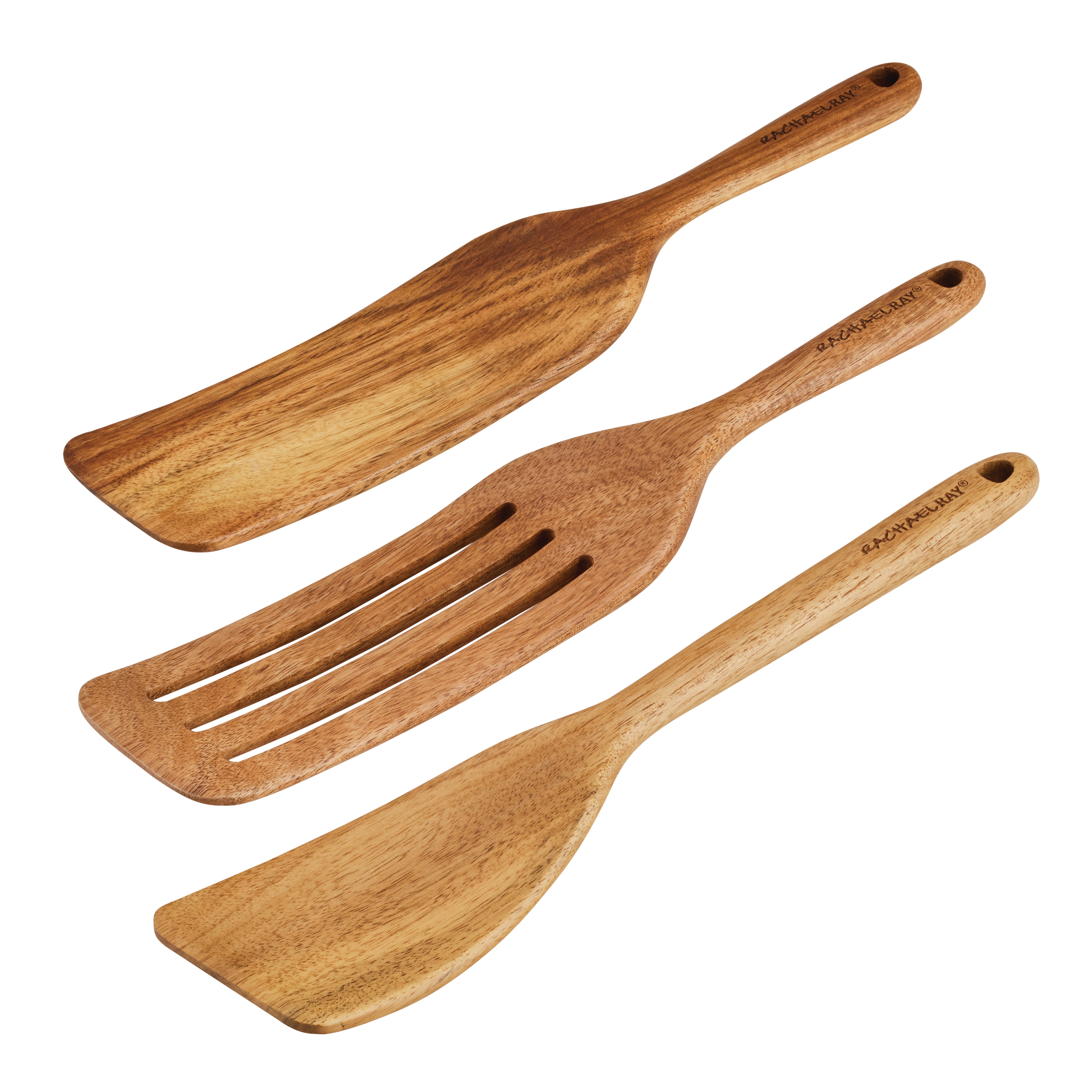 Rachael Ray Tools & Gadgets Wooden Kitchen Utensil Set, 3Piece
