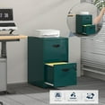 thumbnail image 3 of 2 Drawer File Cabinet with Lock, Metal File Cabinets for Home Office, Under Desk Storage, Printer Stand, Office File Cabinets for Letters and File Boxes, Assembly Required, Green, 3 of 15