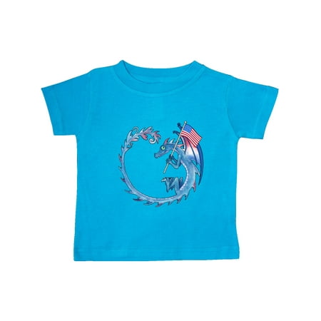 

Inktastic Dragon with American Flag Gift Baby Boy or Baby Girl T-Shirt