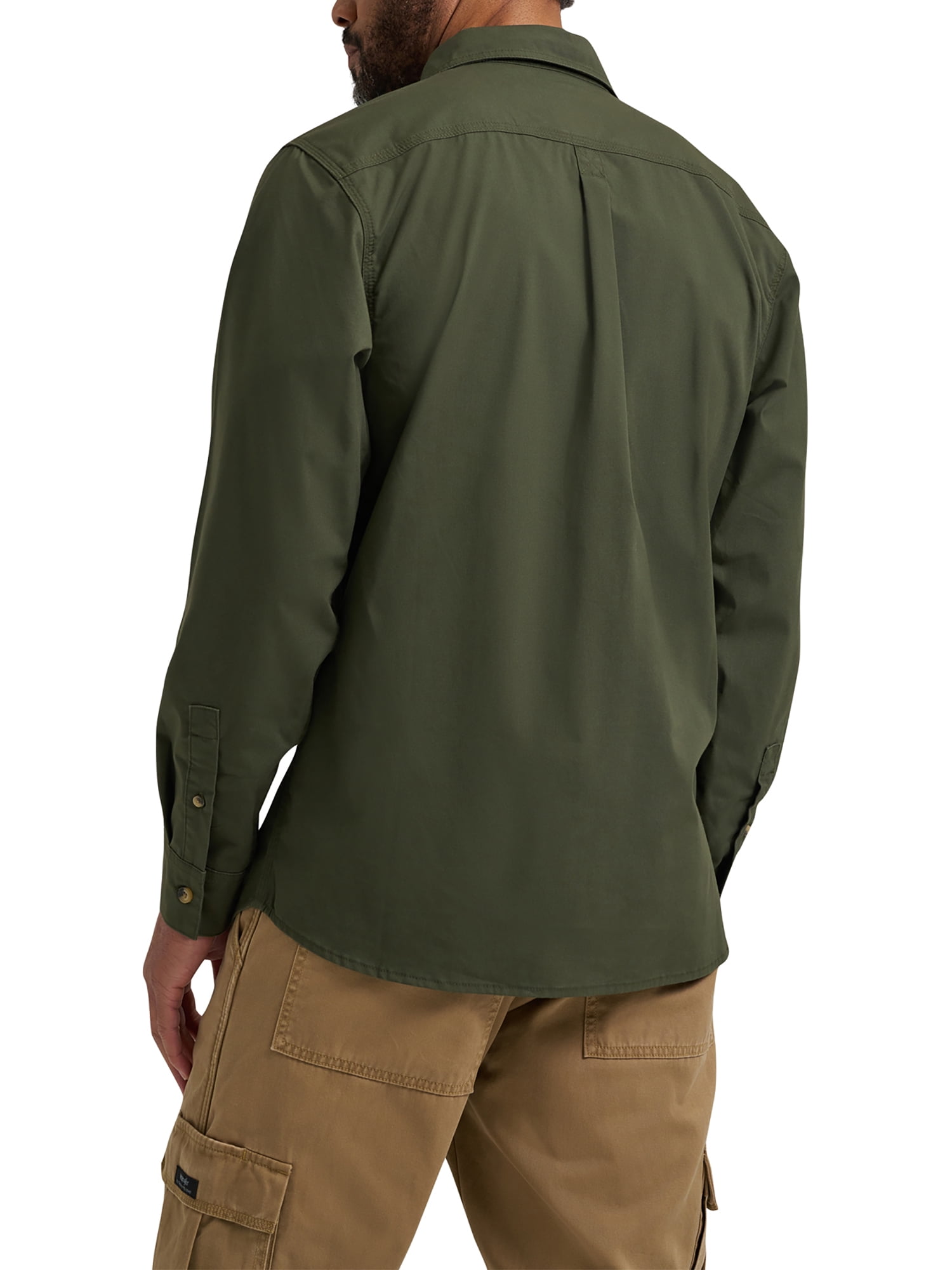 Wrangler® Men's and Big Men's Relaxed Fit Long Sleeve Woven Shirt, S-5XL