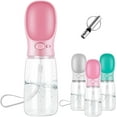thumbnail image 2 of Botella de agua para perros de 550 ml, dispensador de agua portátil para perros, cachorros, gatos, mascotas, botella de viaje para beber agua, color rosa, 2 of 5
