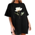 thumbnail image 2 of Mifsaly Oversized Graphic Tees for Women Magnolia Floral Print Cotton T-Shirts Crewneck Short Sleeve Summer Tops Lightweight Breathable Casual Daily Loose Fit Shirts 2026 L, 2 of 7