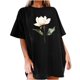 thumbnail image 1 of Camisetas de Manga Corta para las Mujeres Impresión Floral Cuello Redondo Gota Hombro Manga Superior Moda Casual para Verano Camisetas de Manga Corta para las Mujeres, 1 of 7