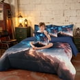 thumbnail image 3 of Manfei Lightning Flag King Bedding, Nature Mountain King Bed in a Bag, Red White Blue, Navy Reversible 7-Piece, 3 of 6
