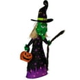 thumbnail image 4 of Northlight LED Lighted Witch with Broom Outdoor Halloween Decoration - 39"  - Clear Lights, 4 of 6