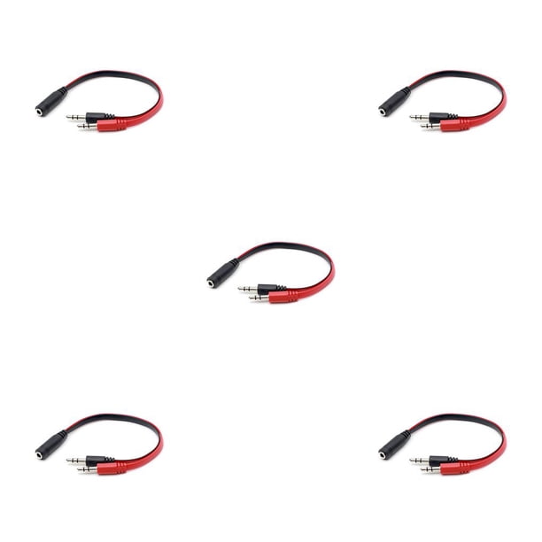 Methold 3.5mm Dual Shielded Audio Cable Switch Adapter Splitter Sound Console Professional Plug Headphone for Smartphone Camcorder No.1 5piezas