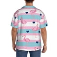 thumbnail image 5 of KLL Flamingo1 Print Men's Shirt Short Sleeve Button Down Summer Cuba Beach Shirts- X-Large, 5 of 7