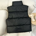 thumbnail image 5 of Lixiuxyad Puffer Winter Coats Women's Down Vest Autumn Winter Loose Stand Collar Sleeveless Jacket Solid Color Warm Outerwear Black, 5 of 5