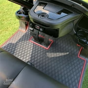 Xtreme Mats Club Car Golf Cart Mat, Full Coverage Golf Cart Floor Liner Mats - Fits Club Car Models Precedent (2004-2023)/Onward & Tempo (2017-2023)/Villager & V4L (2019-2023) - Black with Red Trim