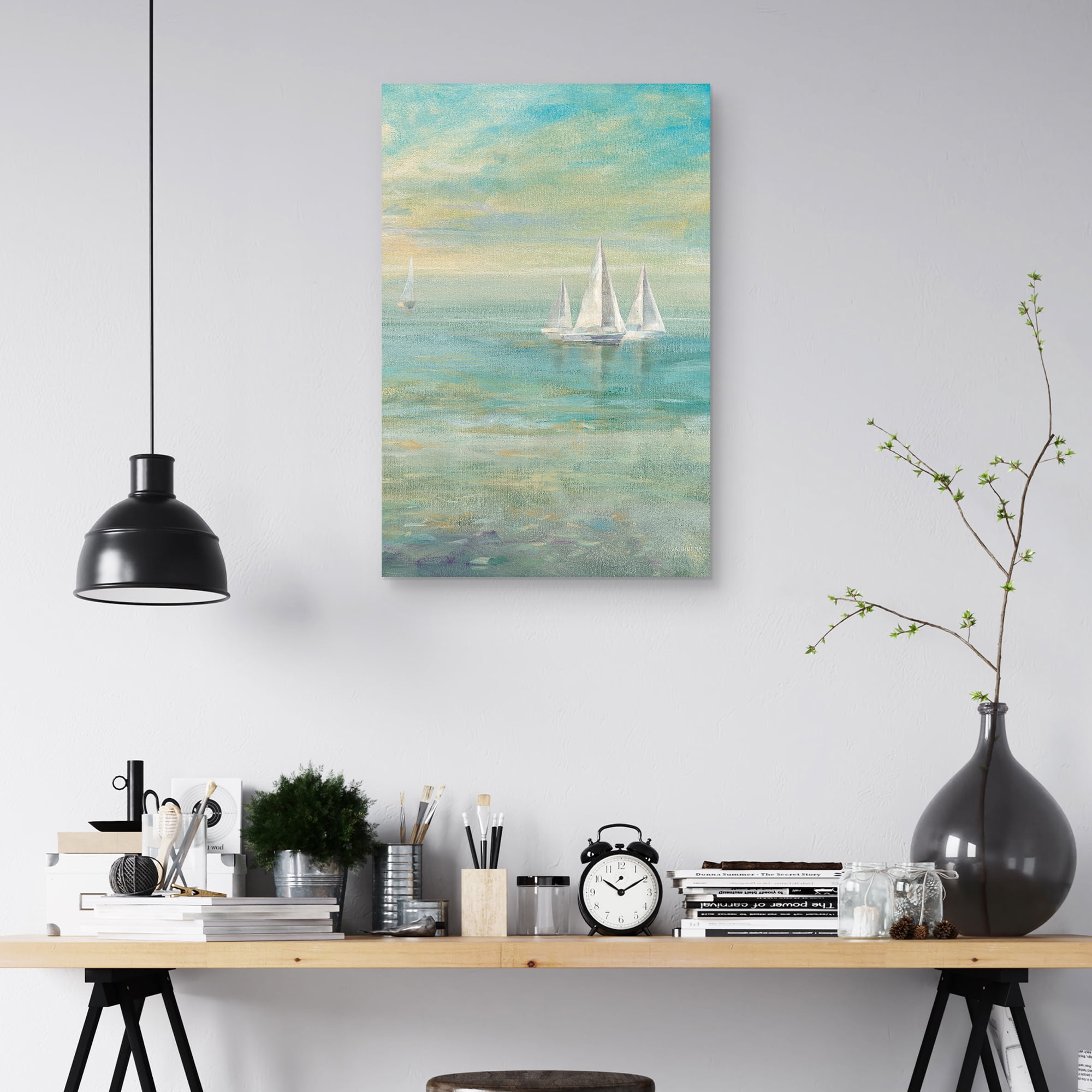 Masterpiece Art Gallery Sunrise Sailboats II by Danhui Nai Canvas Art Print