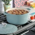thumbnail image 2 of Spice by Tia Mowry 11.81 in Round Solid Print Iron Casserole Dish, 2 of 11