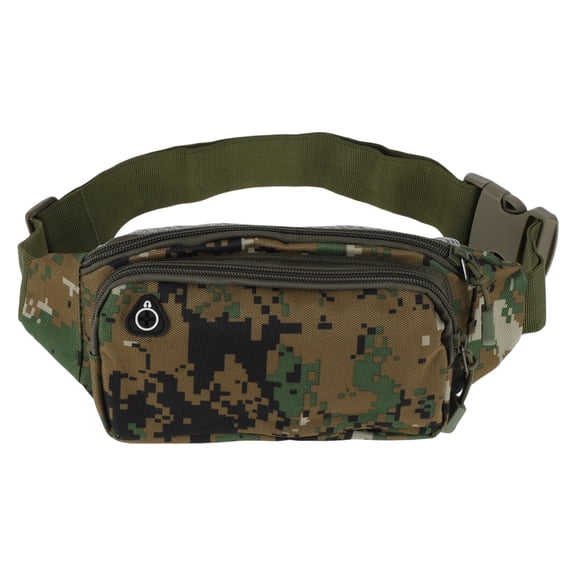 Unique Bargains 1 Pc Waterproof Running Belt Camouflage Sports Waist Bag for Sports Phone Keys Brown Green
