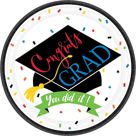 

ELEGANI YOU DID IT! Theme Tableware for Special Occasions Wedding Parties Birthdays and Graduation; You Did It Grad Lunch Plates 60ct