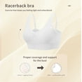 thumbnail image 5 of Coobie Women's Seamless Fusion Yoga Bra Wireless Light Support Sports Bra 9079,White,One Size, 5 of 9