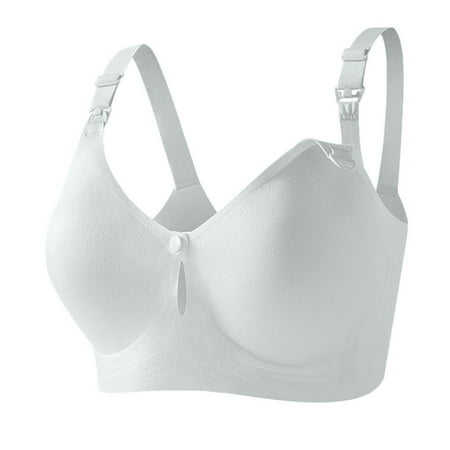 Ahuyic Nursing Bras Breastfeeding Bra Soft Wireless Sleep Bralette Seamless Maternity Bras for Pregnancy Gray XXL