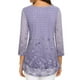 thumbnail image 3 of Puntoco Mujer Casual Estampado Suelto Tres Cuartos Manga Cuello Redondo tops Puntoco Puntoco-3951, 3 of 5