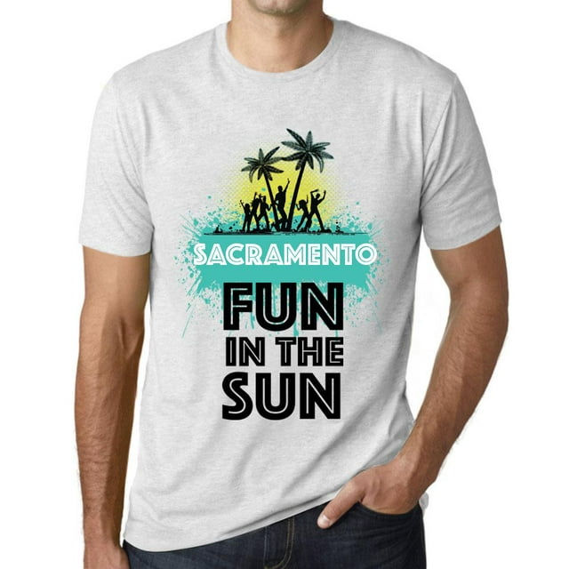 T-Shirt Graphique pour Homme Fun In The Sun In Sacramento Écoresponsable Édition Limitée T-Shirt à Manches Courtes Vintage Cadeau d'Anniversaire Nouveauté