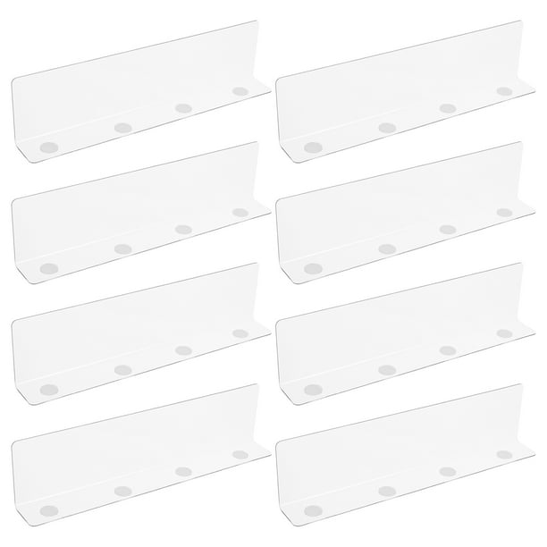 8 separadores de estantes acrílicos transparentes para organizar el armario. Separadores ajustables de 25 cm para ropa, toallas, libros, zapatos y utensilios de cocina.