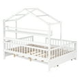 thumbnail image 6 of Triple Tree Kid' s House Frame Full Contemporary Wood Canopy Bed with Trundle, White, 6 of 9