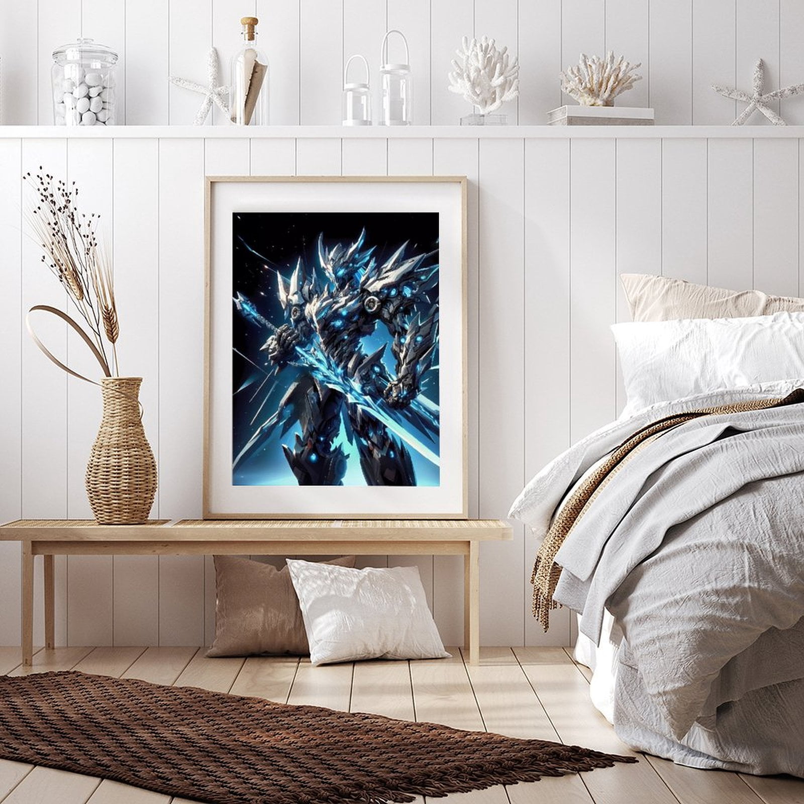 Diamond Art Kits for Adults - 5d Futuristic Robotic Warrior Sword Battle Diamond Painting for Adults, Diamond Art for Adults Beginners, Frameless Diamond Painting Kits for Adults for Home Wall Decor