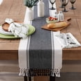 thumbnail image 3 of Black Dobby Stripe Ribbed Table Runner 13x72, 3 of 3