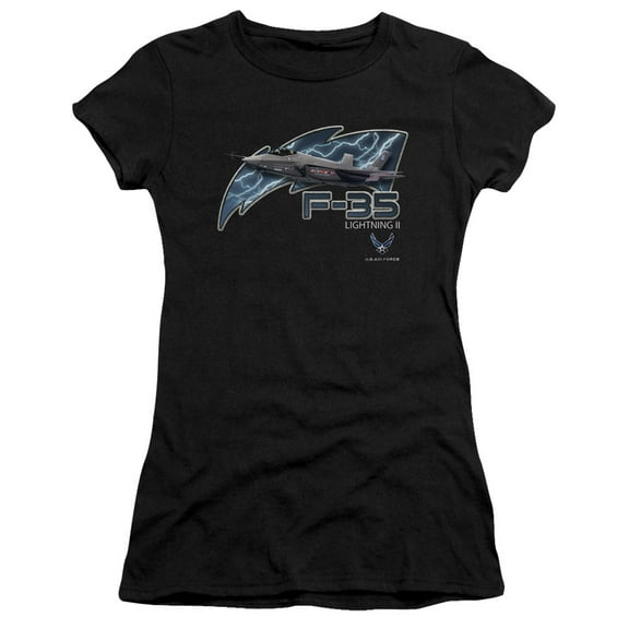 Air Force F35 S/S Junior Women's T-Shirt Sheer Black