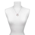 thumbnail image 3 of Delight Jewelry Silvertone Small Long Pink Heart Gymnastics Mom Ring Charm Necklace, 18", 3 of 4