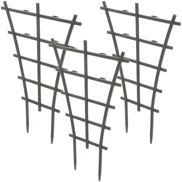 Hytrove 3Ud Soporte Trellis Negro Para Plantas De Jardín Como Frijoles, Uvas Y Kiwis