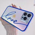 thumbnail image 5 of iPhone 13 Pro Max Bling Laser Case, Clear Mirror Phone Case with Love Pattern,Hard PC + Soft TPU Anti Scratch Shockproof Case Aesthetic Design for Women Girls Back Cover, Blue, 5 of 13