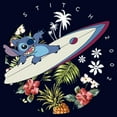 thumbnail image 2 of Men's Lilo & Stitch Surfing Tropical Jungle Waves 2002  Graphic Tee Navy Blue 3X Large, 2 of 5