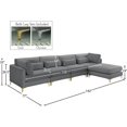 thumbnail image 4 of Meridian Furniture Julia Gray Velvet Modular Sectional, 4 of 5