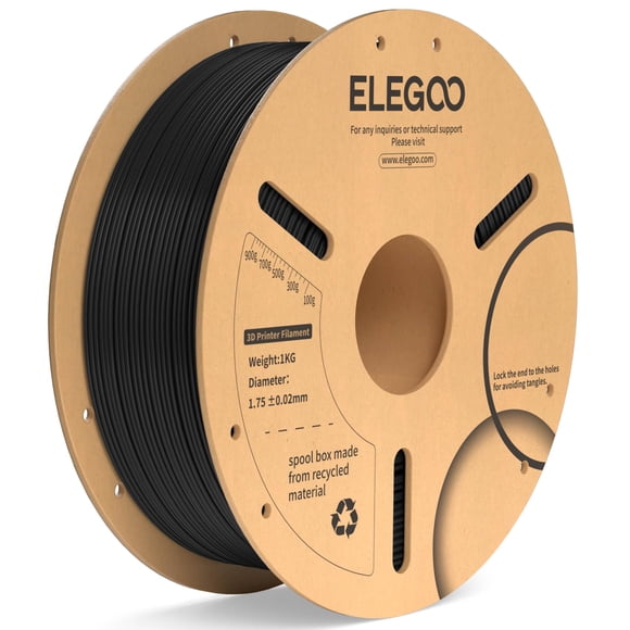 ELEGOO PLA+ Filament 1.75mm Black 1KG, PLA Plus 3D Printer Filament, Dimensional Accuracy +/- 0.02 mm, Tough & High Strength, Fit for Most FDM Printers(1KG/Spool, 2.2 lbs)