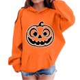 thumbnail image 2 of Kids Long Sleeve Tops Hoodie Sweatshirt, Boys Girls Glow‑in‑the‑Dark Halloween Print Loose Comfortable Pullover, 2 of 9