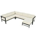 thumbnail image 4 of Euroco U-shaped multi-person outdoor sofa set, suitable for gardens, backyards, and balconies., 4 of 20
