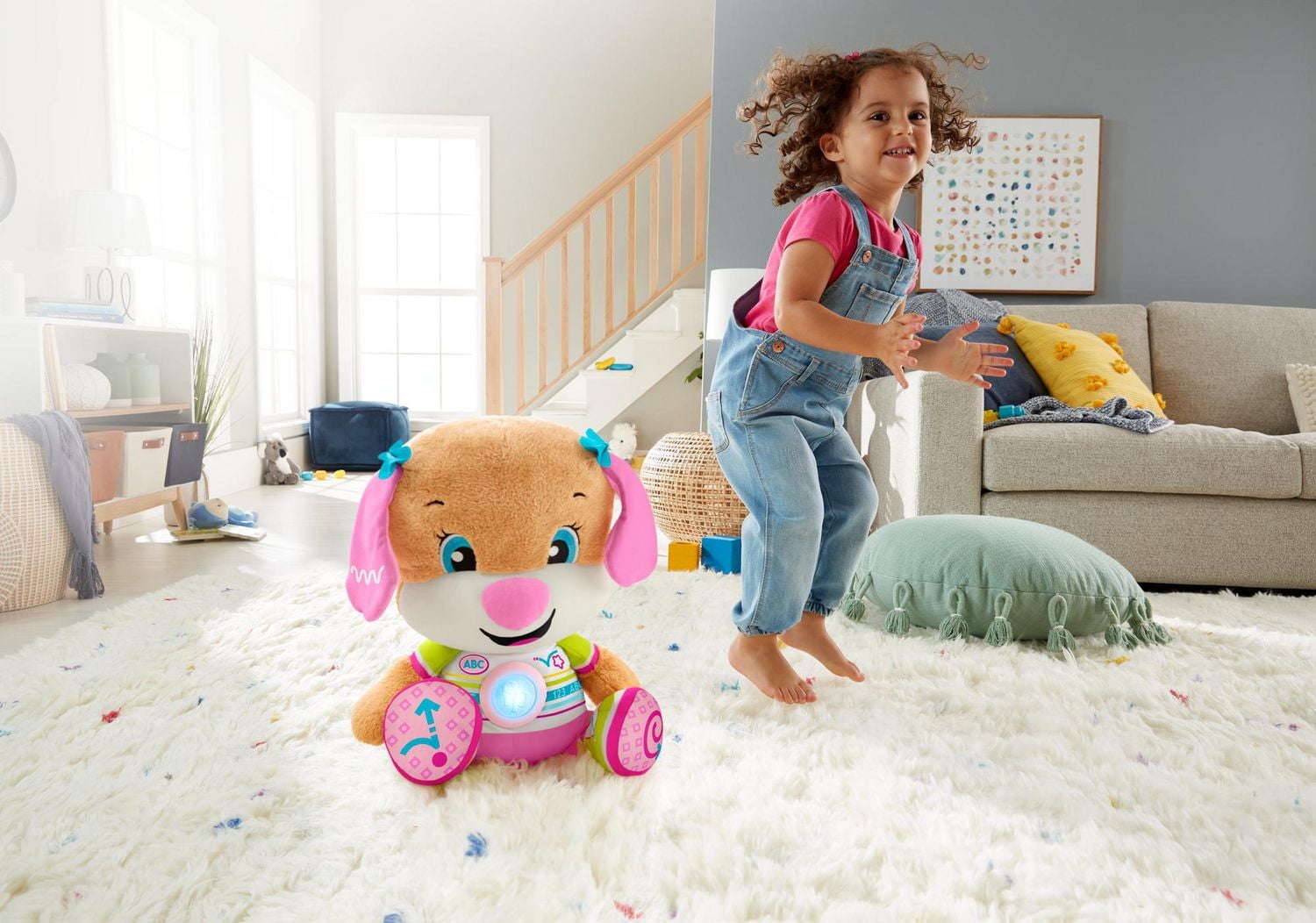So Big Sis Rires et Éveil de ​Fisher-Price, grand jouet musical en peluche - Édition Française