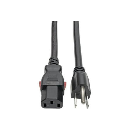 Eaton Tripp Lite Series Computer Power Cord NEMA 5-15P to Locking C13 Heavy-Duty 15A 125V 14 AWG 2 ft. 0.61 m Black