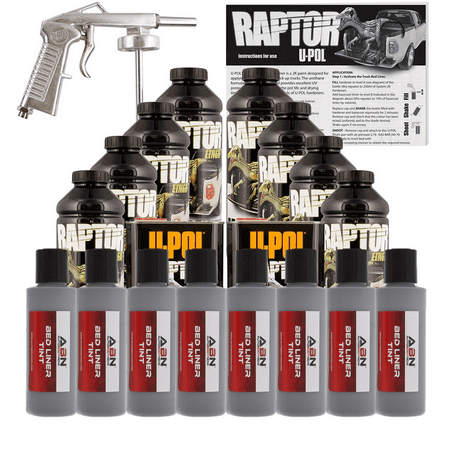 U-POL Raptor Tintable Mesa Gray Bed Liner Kit w/ Spray Gun ...
