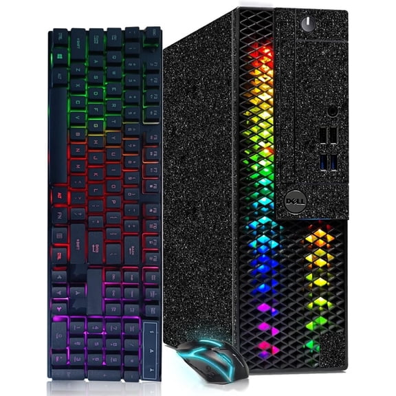 Restored Dell RGB Gaming Desktop PC, Core i5-6500, GeForce GTX 750TI 4G, 16G RAM, 512G SSD, RGB Keyboard Mouse, WiFi, BT, Windows 11 Pro