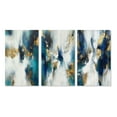 thumbnail image 2 of Designart "Cerulean Reverie Abstract Fusion in Blue and Gold I" Abstract Painting Wall Art Set Of 3 - Modern Gold Canvas Set For Living Room Decor, 2 of 6