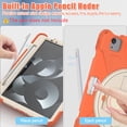 thumbnail image 4 of Case for iPad Air 6th Gen 11" 2024 M2, Kids Friendly Rugged Cover Built-in 360° Rotatable Stand-Hand/Shoulder Strap/Pencil Holder for iPad Pro 11 2022/2021/2020/2018/Air 4/Air 5, Livingcoral, 4 of 11