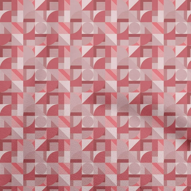 oneOone Silk Tabby Pink Fabric Geometric Craft Projects Decor Fabric Printed By The Yard 42 Inch Wide