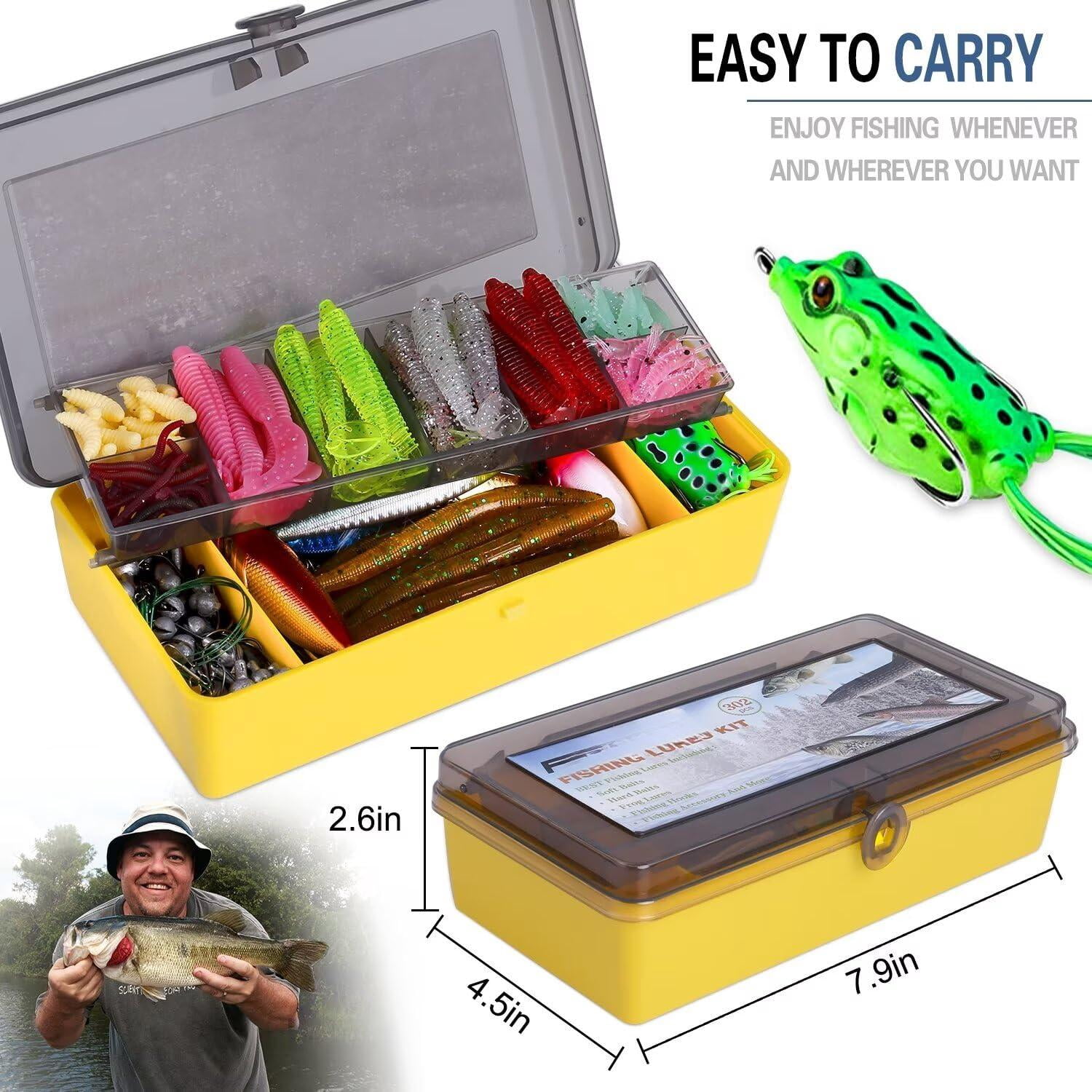Fishing Lures  All-in-one Tackle Box With Included Gear Lure Bait Accessories Kit For Freshwater Bass Trout Ideal Gifts Men Father & Beginners