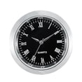thumbnail image 4 of Inserto de reloj redondo con números romanos, decorativo, para oficina, manualidades, reloj, montaje marco plateado negro, 4 of 9