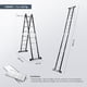 thumbnail image 4 of Escalera Multiposición 4.5 M Acero 16 Peldaños Plegable Retráctil Mantenimiento Hogar Soporta 150 kg, 4 of 8