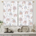 thumbnail image 5 of Boho Colorful Rainbow Kitchen Curtains Kids Child Boys Girls Small Short Cafe Window Curtains Cute Cartoon Blue Pink Rod Pocket Bathroom Drapes Treatment Tier Curtains 2 Panels (27.5x36 Inch), 5 of 6