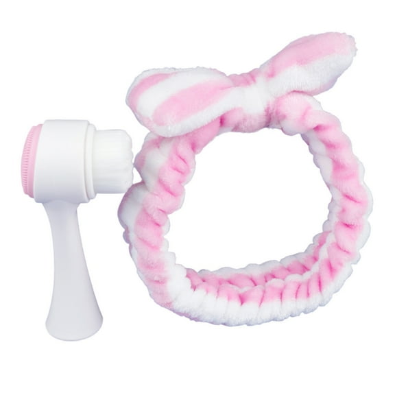 2 in 1 Manual Cleansing Brush Makeup Headbands Facials Cleansing Brush Deeply Brush Headwear for Woman