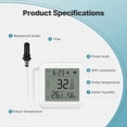 thumbnail image 4 of Sensor de Humedad y Temperatura Inteligente Tuya WiFi, Cable de Sensor Externo de 1 M, Aplicación de Sonda, Monitor Remoto, Funciona con y Home, 4 of 5