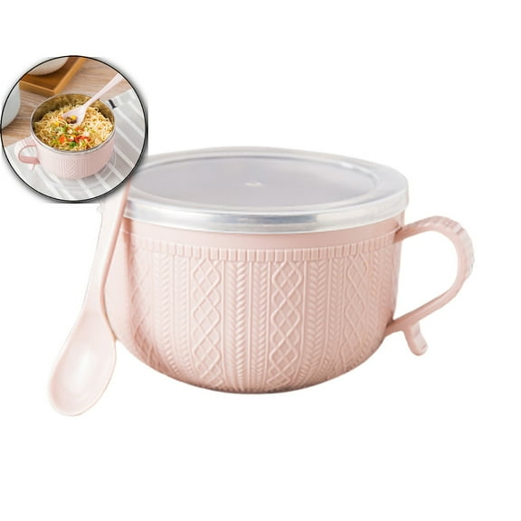 VQPeo Stainless Steel Noodle Bowl with Lid, Insulated Thermal Lunch Box & Bento Container, Reusable Hot Soup Food Jar, Keeps Food Warm, 5.7" Steel Ramen Bowl for Meal Prep, Office