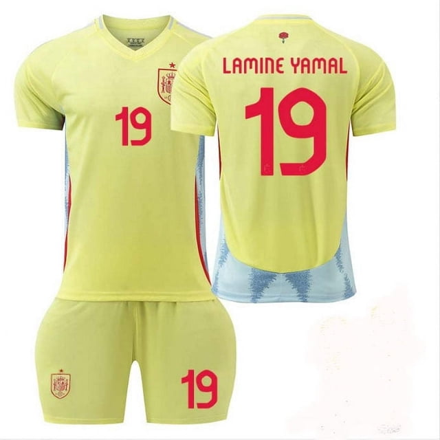 Men's/Kids 2024-2025 Football European Cup Fans' #19 Lamine Yamal Jersey Football Team Jersey: L